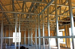 Barndominium interior framing in North Carolina