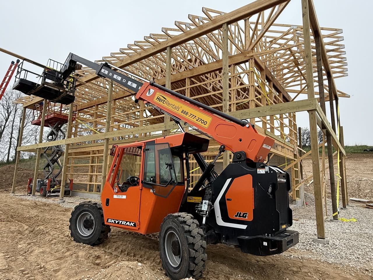 North Carolina barndominium wood frame construction site